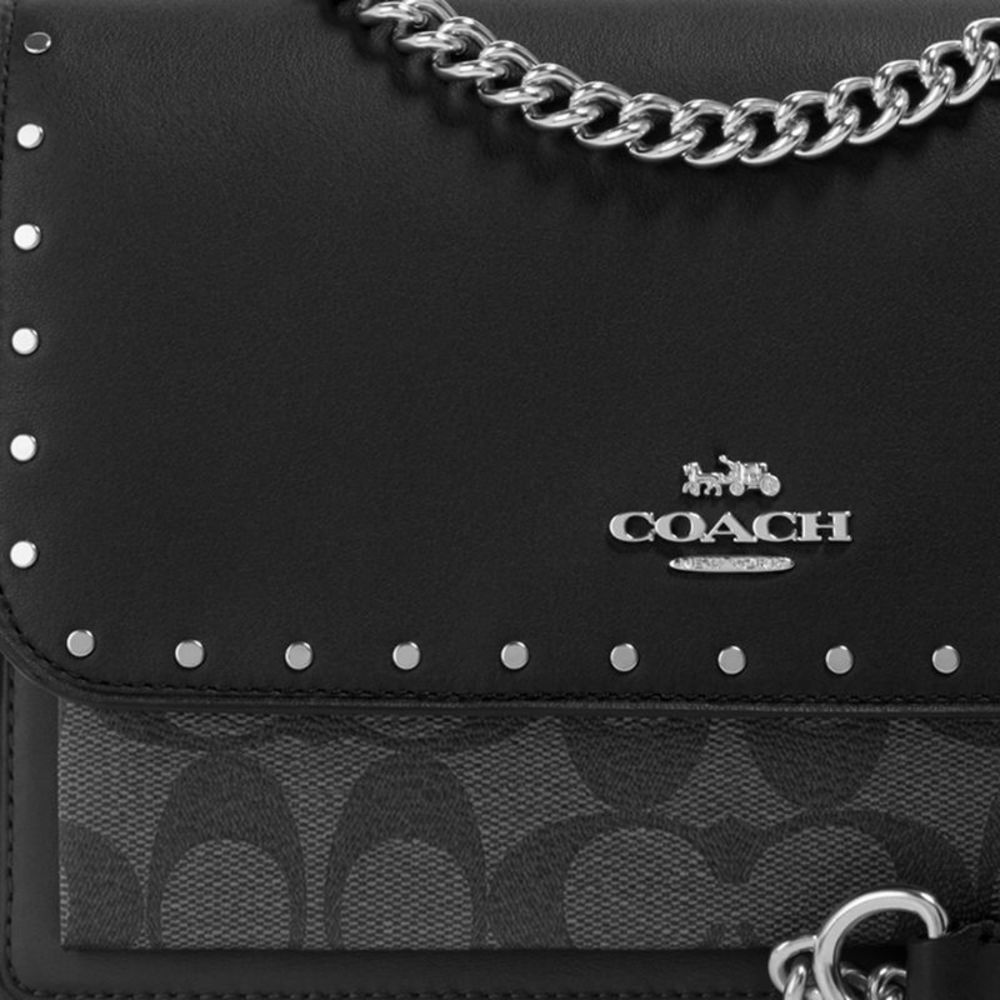 NWT Coach Outlet Klare Crossbody Bag In Signature Canvas  Rivets - Picture 6 of 7